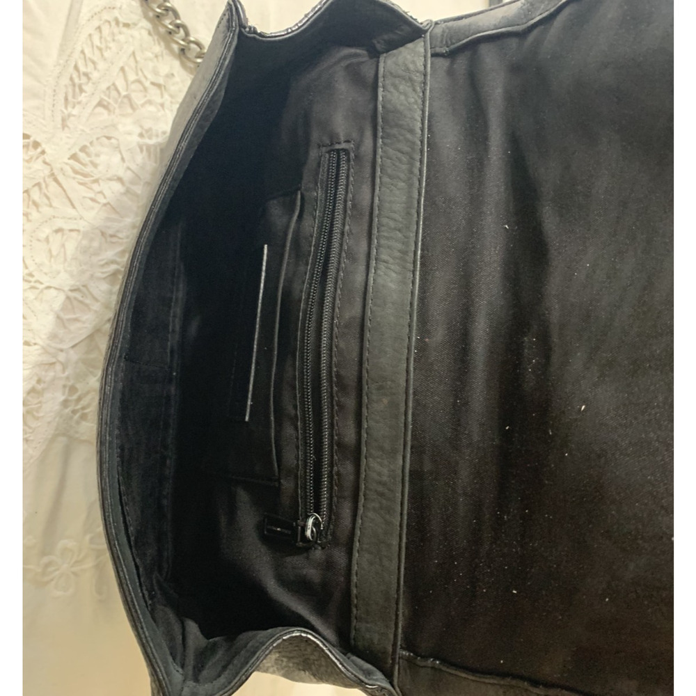 Rebecca Minkoff Small Love Black Leather Crossbody Bag Chain Turn Lock Quilted - Picture 9 of 12